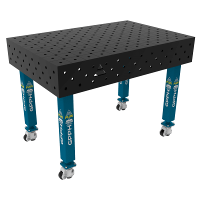 Table de soudage PLUS Taille - 1200x800mm, Grille - diagonale, Système - Φ16, Pieds - Sur roues