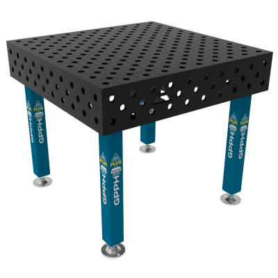 Svejsebord PLUS Størrelse - 1000x1000mm, Gitter - diagonal, System - Φ28, Ben - På fødderne