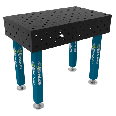 Lastafel PLUS Maat - 1000x600mm, Rooster - diagonaal, System - Φ16, Benen - Op voeten