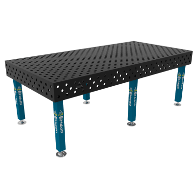 Table de soudage PLUS Grille - diagonale, Système - Φ28, Taille - 2400x1200mm, Pattes - Sur les pieds