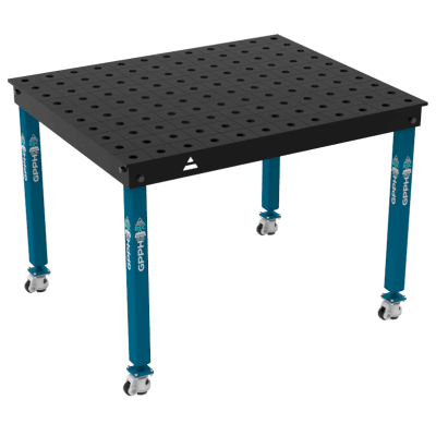 Welding table BASIC Size - 1200x1000mm, Grid - 100x100mm, System - Φ28, Legs - On wheels