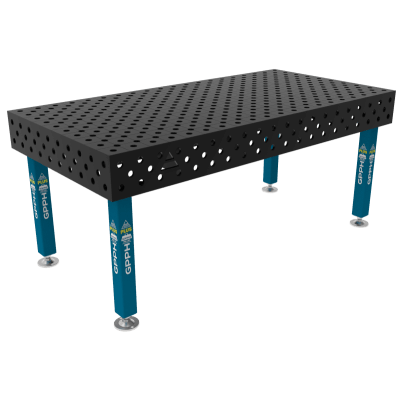 Table de soudage PLUS Taille - 2000x1000mm, Grille - diagonale, Système - Φ28, Pattes - Sur les pieds