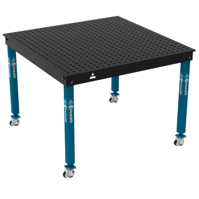 Table de soudage BASIC Taille - 1200x1200mm, Grille - 50x50mm, Système - Φ16, Pieds - Sur roues