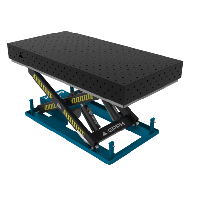 Table de soudage PRO 2000x1000 mm avec système de levage hydraulique, system 28, grille 50x50mm
