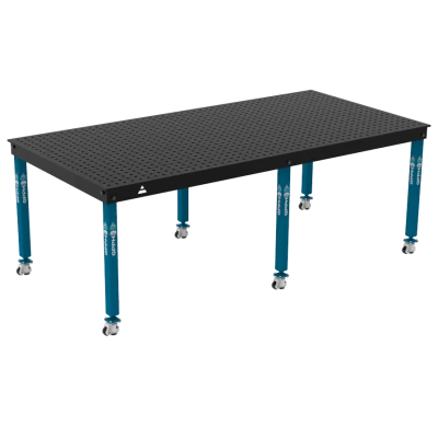 Welding table BASIC Size - 2400x1200mm, Grid - 50x50mm, System - Φ16, Legs - On wheels