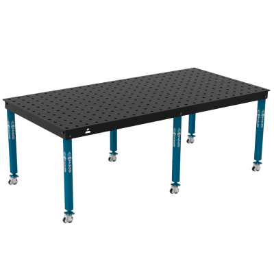 Svejsebord BASIC Størrelse - 2400x1200mm, Gitter - 100x100mm, System - Φ28, Ben - på hjul