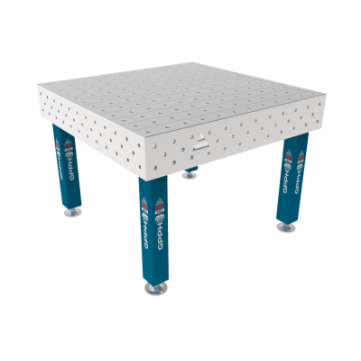 Lastafel PRO INOX 1200 x 1200 mm Rooster - 100x100mm, System - Φ16, Benen - Op voeten, Tafelblad dikte PRO INOX
