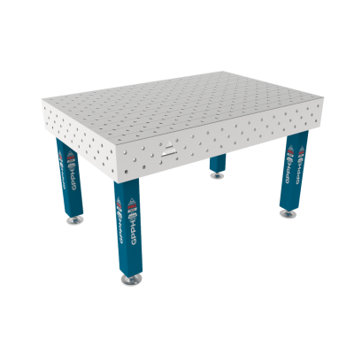 Table de soudage PRO INOX 1500 x 1000 mm Grille - diagonale, Système - Φ16, Pattes - Sur les pieds, Plateau de table PRO INOX