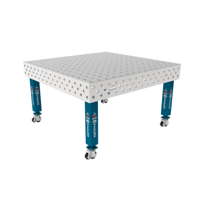 Lastafel PRO INOX 1500 x 1480 mm Rooster - 100x100mm, System - Φ28, Poten - Op wielen, Tafelblad dikte PRO INOX