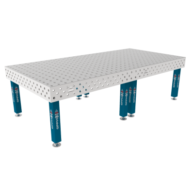 Table de soudage PRO INOX 3000 x 1480 mm Grille - 100x100mm, Système - Φ28, Pattes - Sur les pieds, Plateau de table PRO INOX