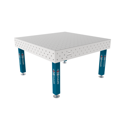 Lastafel PRO INOX 1500 x 1480 mm Rooster - 100x100mm, System - Φ16, Benen - Op voeten, Tafelblad dikte PRO INOX