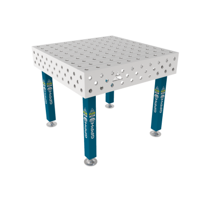 Table de soudage PLUS INOX 1000 x 1000 mm Grille - 100x100mm, Système - Φ28, Pattes - Sur les pieds, Plateau de table PLUS INOX