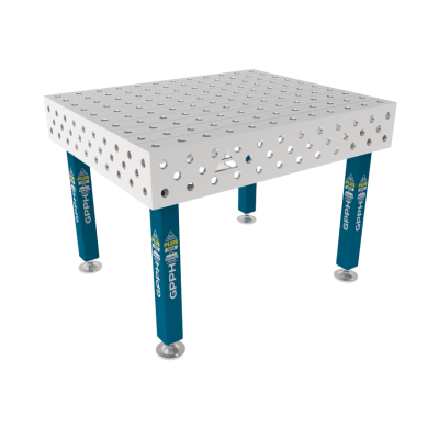 Welding table PLUS INOX 1200 x 1000 mm Grid - 100x100mm, System - Φ28, Legs - On feet, Tabletop plus INOX