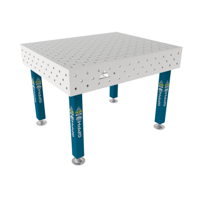 Metināšanas galds PLUS INOX 1200 x 1000 mm Tīkls - diagonāle, Sistēma - Φ16, Kājas - uz pēdām, Tabletop plus INOX