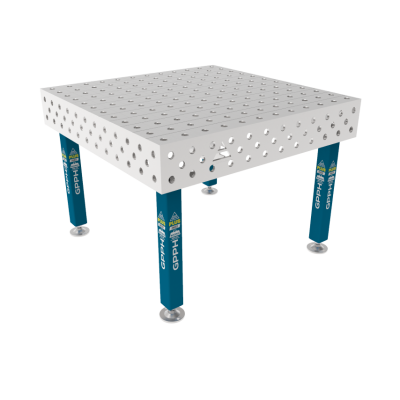 Table de soudage PLUS INOX 1200 x 1200 mm Grille - 100x100mm, Système - Φ28, Pattes - Sur les pieds, Plateau de table PLUS INOX