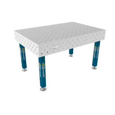 Table de soudage PLUS INOX 1500 x 1000 mm Grille - diagonale, Système - Φ16, Pattes - Sur les pieds, Plateau de table PLUS INOX