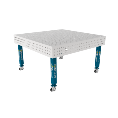 Table de soudage PLUS INOX 1500 x 1480 mm Grille - 50x50mm, Système - Φ16, Pieds - Sur roues, Plateau de table PLUS INOX