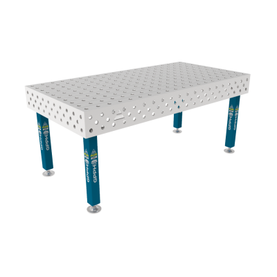 Table de soudage PLUS INOX 2000 x 1000 mm Grille - 100x100mm, Système - Φ28, Pattes - Sur les pieds, Plateau de table PLUS INOX