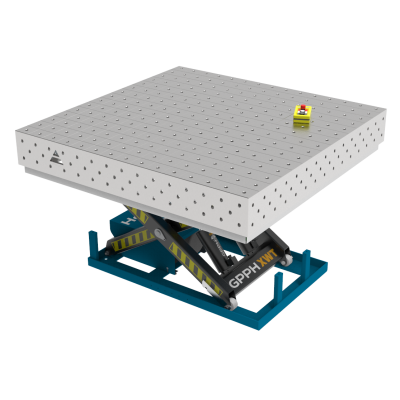 Table de soudage PRO INOX 1500x1480 mm avec système de levage hydraulique, system 16, grille 100x100