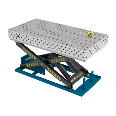 Lastafel PRO INOX 2000x1000 mm met hydraulisch hefsysteem, system 28, grid 100x100mm