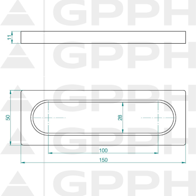 Aanslag 150, System - Φ28, Serie - PLUS technische tekening