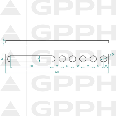 Aanslag 500, System - Φ28, Serie - PLUS technische tekening