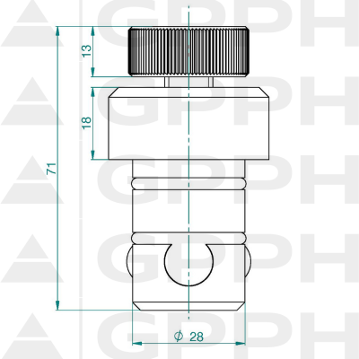 Perno de montaje rápido PLUS - fi28 mm - plano técnico