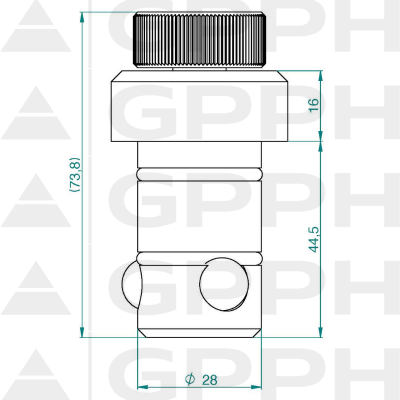 Fast assembly bolt PRO fi28mm technical drawing