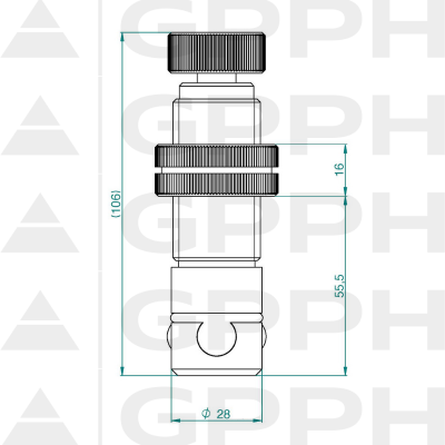 Ātrās montāžas skrūve UNI fi28 technical drawing