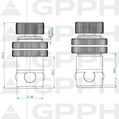 Adjustable fast assembly bolt ECOPLUS system 28 Technical drawing