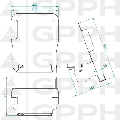 Dokümantasyon için mobil raf - technical drawing