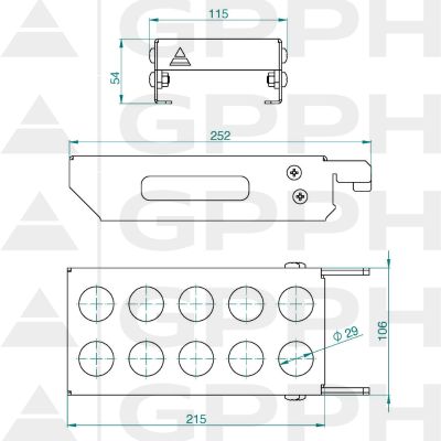 Estante móvil para pernos S fi28mm - plano técnico