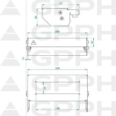 Mobile shelf for clamps S - technical drawing