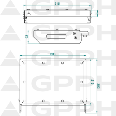 Düz mobil raf M - technical drawing