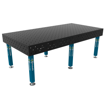 Table de soudage PLUS Grille - 100x100mm, Système - Φ16, Taille - 2400x1200mm, Pattes - Sur les pieds