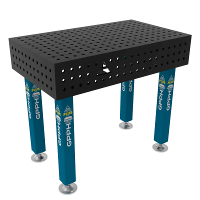 Lastafel PLUS Maat - 1000x600mm, Rooster - 50x50mm, System - Φ16, Benen - Op voeten