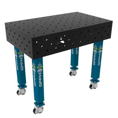 Metināšanas galds PLUS Izmērs - 1000x600mm, Tīkls - 100x100mm, Sistēma - Φ16, Kājas - uz riteņiem