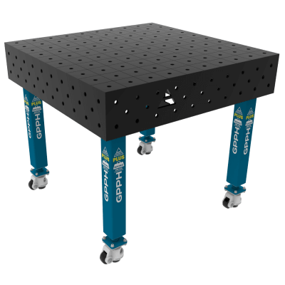 Metināšanas galds PLUS Izmērs - 1000x1000mm, Tīkls - 100x100mm, Sistēma - Φ16, Kājas - uz riteņiem