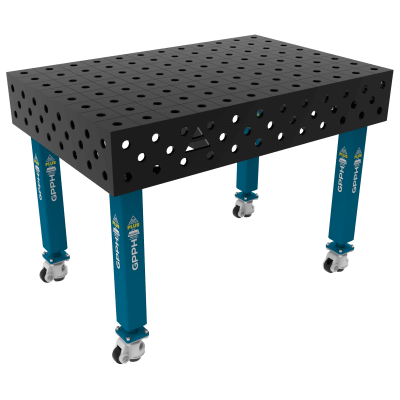 Welding table PLUS Size - 1200x800mm, Grid - 100x100mm, System - Φ28, Legs - On wheels