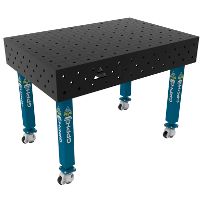 Lastafel PLUS Maat - 1200x800mm, Rooster - 100x100mm, System - Φ16, Poten - Op wielen