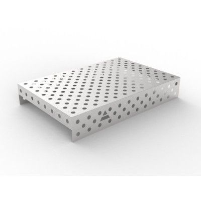 Deksel i rustfritt stål 1200x800 diagonalt rutenett, fi28