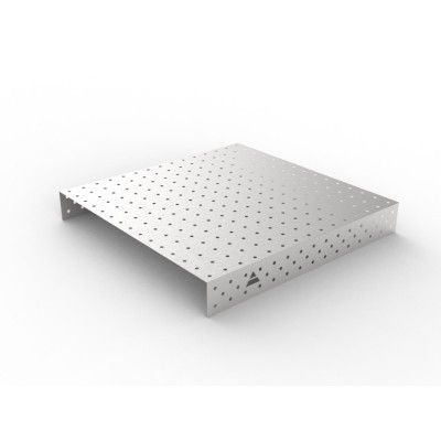 Dæksel i rustfrit stål 1500x1480 grid 100x100, fi16