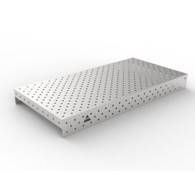 Deksel i rustfritt stål 2000x1000 diagonalt rutenett, fi16