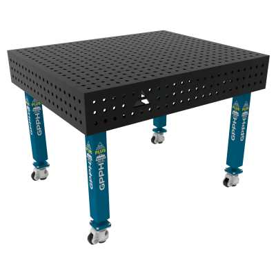 Kaynak masası PLUS Boyut - 1200x1000mm, Izgara - 50x50mm, Sistem - Φ16, Bacaklar - Tekerlekli
