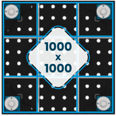 Nervures de la table de soudage 1000 x 1000 mm