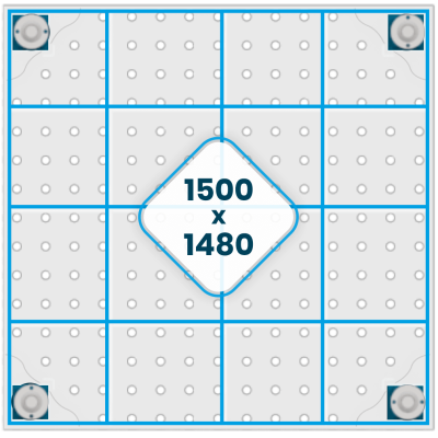 Nervures de la table de soudage 1500x1480mm