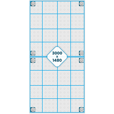 Nervures de la table de soudage 3000 x 1480 mm