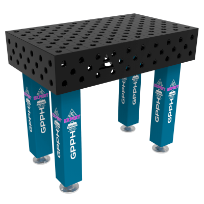 Svejsebord EXPERT Størrelse - 1000x600mm, Gitter - diagonal, System - Φ28, Ben - På fødderne