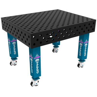Table de soudage EXPERT Taille - 1200x1000mm, Grille - diagonale, Système - Φ28, Pieds - Sur roues