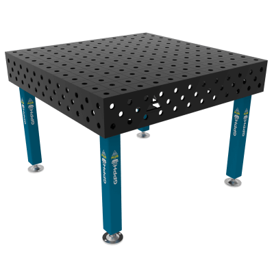 Mesa de soldadura PLUS Cuadrícula - 100x100mm, Sistema - Φ28, Tamaño - 1200x1200mm, Patas - En los pies